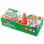 Восковые мелки фигурные BRAUBERG KIDS "РАКЕТА", НАБОР 24 цвета + НАКЛЕЙКИ В ПОДАРОК, 273083 (арт. 273083)