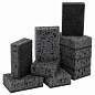 Губки для посуды SQUARE BLACK 98х66х30 мм, КОМПЛЕКТ 10 шт., КРУПНОПОРИСТЫЙ поролон/абразив LAIMA, 608648 (арт. 608648)