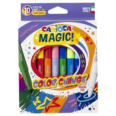 Фломастеры меняющие цвет Carioca "Color Change. Magic", 09цв.+1, 10шт., картон, европодвес (арт. 231842)