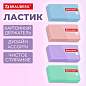 Ластик BRAUBERG "PASTEL MATTE", 50х24х10 мм, прямоугольный, картонный держатель, экологичный ПВХ, ассорти, 272729 (арт. 272729)