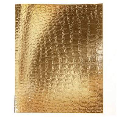 Тетрадь бумвинил А5 48 л., скоба, офсет №1, клетка, "ЗОЛОТО Metallic", тиснение CROCO, HATBER, 065833, 48Т5бвВ1 (арт. 405488)