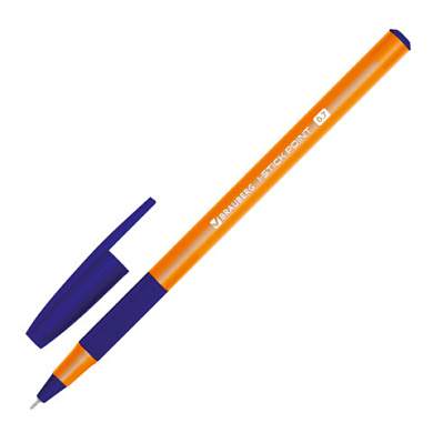 Ручка шариковая с грипом BRAUBERG "i-STICK POINT ORANGE", СИНЯЯ, пишущий узел 0,7 мм, линия письма 0,35 мм, 144386 (арт. 144386)