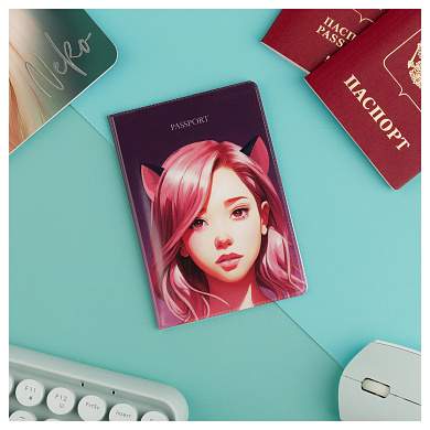 Обложка для паспорта MESHU "Kawaii", ПВХ, 2 кармана (арт. 362396)