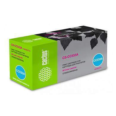 Картридж лазерный CACTUS (CS-CC533A) для HP ColorLaserJet CP2025/CM2320, пурпурный, ресурс 2800 страниц (арт. 362058)