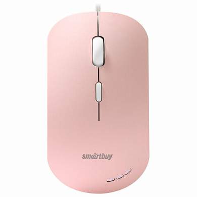Мышь проводная бесшумная SMARTBUY SBM-288-P, USB, 3 кнопки + 1 колесо, оптическая, розовая, 06833 (арт. 514182)