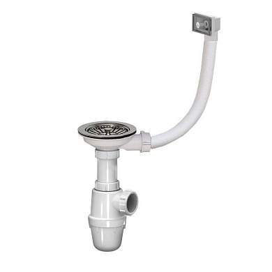 AKVATER Сифон для кухни 3 1/2'' х 40, прямоугольный перелив, B0145P-6-АК (арт. 877070)