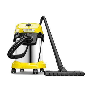 Пылесос хозяйственный KARCHER WD 3 S, мусоросборник 17 л, мощность 1000 Вт, желтый, 1.628-135.0 (арт. 456632)