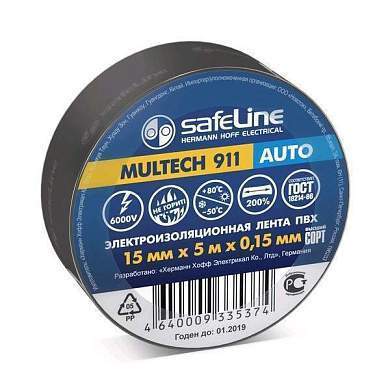 Safeline изолента ПВХ 15/5 Auto черная, 150мкм, арт.22898 (арт. 630899)