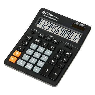 Калькулятор настольный Eleven SDC-444S, 12 разрядов, двойное питание, 155*205*36мм, черный (арт. 339202)