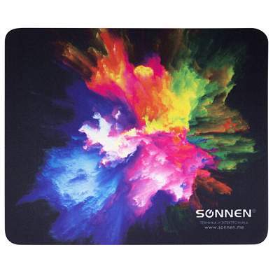 Коврик для мыши SONNEN "EXPLOSIVE", резина + ткань, 220х180х3 мм, 513291 (арт. 513291)