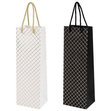Пакет подарочный под бутылку (1 штука), 13х9x36 см (B), "Leather Bottle Bag", ассорти, ЗОЛОТАЯ СКАЗКА, 700802 (арт. 700802)