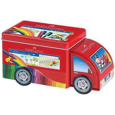 Набор для рисования Faber-Castell "Connector Truck" 33 фломастера+10 клипс, металлическая коробка (арт. 286214)