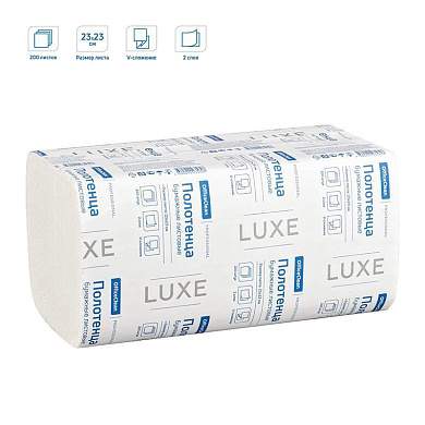 Полотенца бумажные лист. OfficeClean Professional(V-сл) (Н3), 2-слойные, 200л/пач., 23*23см, белые, люкс (арт. 374468)