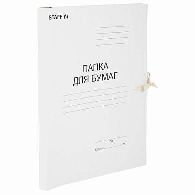 Папка для бумаг с завязками картонная STAFF, гарантированная плотность 220 г/м2, до 200 л., 126525 (арт. 126525)