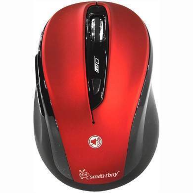 Мышь беспроводная Smartbuy 612AG, бесшумная работа кнопок, красный, 5btn+Roll (арт. 264129)