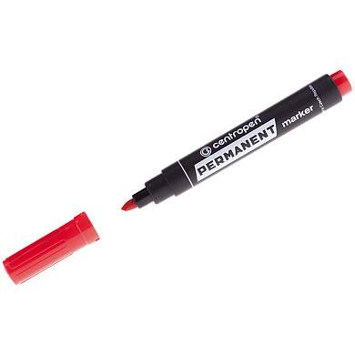 Маркер перманентный Centropen "8576" красный, скошенный, 1-4,6мм (арт. 003535)
