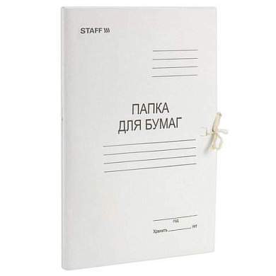 Папка для бумаг с завязками картонная STAFF, гарантированная плотность 310 г/м2, до 200 листов, 121120 (арт. 121120)