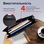 Папка-портфель пластиковая BRAUBERG А4+ (390х320х120 мм), 4 отделения, фактура под дерево, черная, 221391 (арт. 221391)