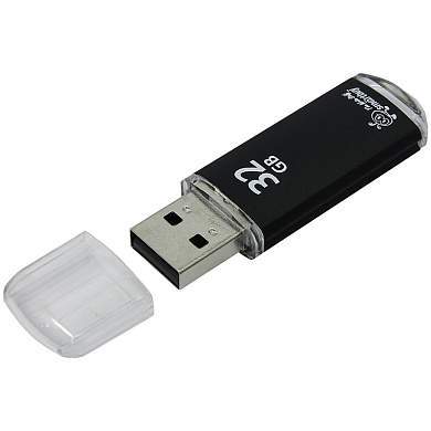 Память Smart Buy "V-Cut" 32GB, USB 2.0 Flash Drive, черный (металл. корпус ) (арт. 222374)