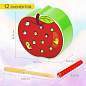 Сортер-рыбалка магнитный деревянный развивающий "Яблоко", BRAUBERG KIDS, 665244 (арт. 665244)