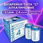 Батарейки алкалиновые КОМПЛЕКТ 4 шт., CROMEX Alkaline, C (LR14, 14А), короб, 456455 (арт. 456455)
