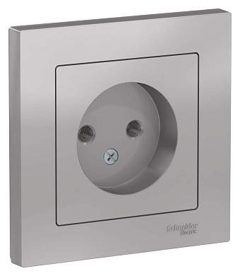 Schneider AtlasDesign роз. СУ 1 мест. алюминий (пласт. осн.) ATN000340 (арт. 662465)