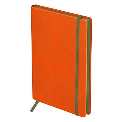 Ежедневник недатированный, А5, 136л., твердый переплет, кожзам, BG "Contrast. Orange", оранжевый, цветной срез, на резинке (арт. 369848)
