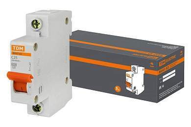 TDM автоматический выкл. ВА47-63 1P 25А 4,5кА х-ка С (12!) SQ0218-0005 (арт. 409664)