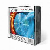 Диски CD-R MIREX, 700 Мб, 48x, Slim Case, КОМПЛЕКТ 5 шт., UL120051A8F (арт. 514020)