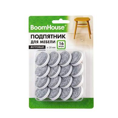 Подпятник фетровый для мебели 28 мм, КОМПЛЕКТ 16 шт., BOOMHOUSE (БУМХАУС), 701835 (арт. 701835)