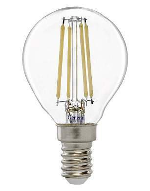 General Шар P45 E14 10W 6500K 6K 35x98 филамент (нитевидная), проз GLDEN-G45S-10-230-E14-2700 649914 (арт. 679166)