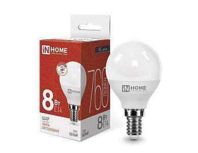 ASD/inHome VC шар P45 E14 8W(720lm) 4000К 4K 83x45 (без пульсации) 0556 (арт. 687242)