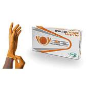 Перчатки нитриловые сверхпрочные с текстурой SFM MEGA TEX ORANGE, 25 пар (50 штук), размер L (большой), 4036534914205 (арт. 702145)