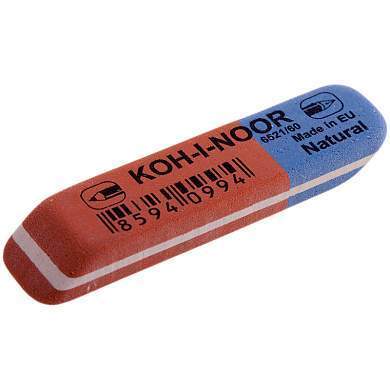 Ластик Koh-I-Noor "Blue Star" 60, скошенный, комбинированный, натуральный каучук, 57*14*8мм (арт. 027649)
