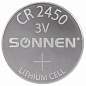 Батарейка литиевая SONNEN Lithium CR2450 "таблетка, дисковая, кнопочная" 1 шт., блистер, 455601 (арт. 455601)