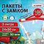 Пакеты для заморозки продуктов, 3 л, КОМПЛЕКТ 100 шт., с замком-застежкой (слайдер), LAIMA (арт. 608914)