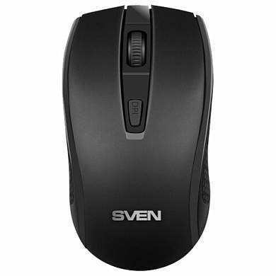 Мышь беспроводная SVEN RX-220W, 3 кнопки + 1 колесо-кнопка, оптическая, чёрная, SV-016227 (арт. 513975)
