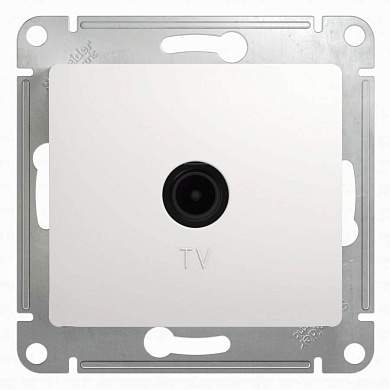 Schneider GLOSSA мех. роз. TV СУ 1 мест. бел. (пласт. осн., оконечная, RG6, 1dB) GSL000191 (арт. 423722)