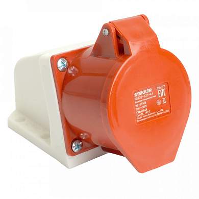 STEKKER силовая розетка CEE стационарная ST-125 3P+PE+N 32А 380В IP44, RST32-125-44 49437 (арт. 892679)