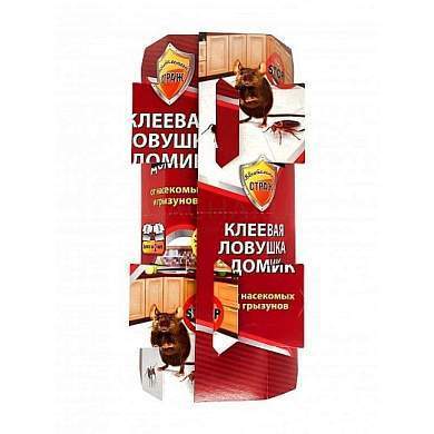 От грызунов и насекомых ловушка клеевая ДОМИК Бдительный страж 1шт (15гр. клея) ST-219 (арт. 765805)