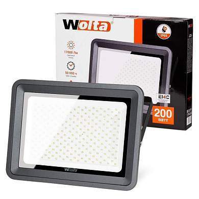 Wolta светодиодн. прожектор 200W(17000Lm) SMD 5500K 6K IP65 360x51x450мм метал/пласт черный WFL-200W/06 (арт. 681506)