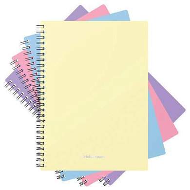 Тетрадь обложка пластик, А5, 80 л., спираль, клетка, ErichKrause, "Pastel" ассорти (4 вида), 50162 (арт. 405270)