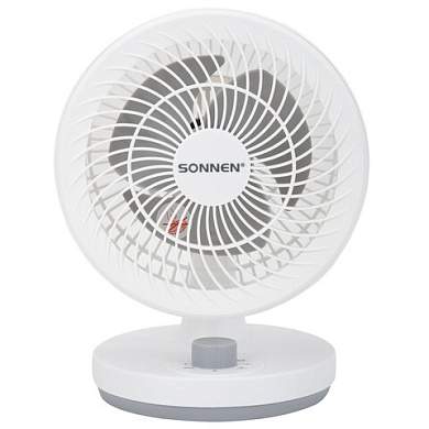 Вентилятор настольный SONNEN FT-160, 40 Вт, 23 см, 3 скорости, вращение на 60°, механическое управление, белый, 457784 (арт. 457784)