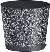 Горшок для цветов Stone Flower D=200мм (4л) прикорн.полив с декором, серый 221607035/01 Homver (арт. 800990)