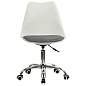 Кресло стул BRABIX "Eames MG-310 CH", хром, пластик белый, ткань серая, 532924 (арт. 532924)