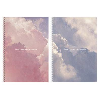 Тетрадь А4 96 л. HATBER, гребень, клетка, Soft-touch ламинация, "Dream" (микс в спайке), 093675, 96Т4лВ1гр (арт. 405763)