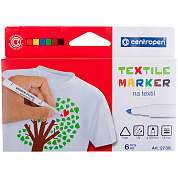 Набор маркеров для ткани Centropen "Textil Marker 2739" 06цв., 1,8мм, картон. уп., европодвес (арт. 079161)
