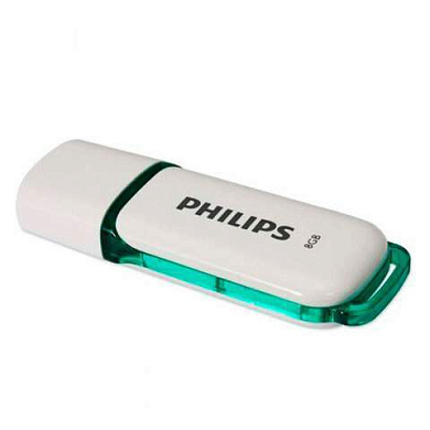 Флеш-диск 8 GB PHILIPS SNOW, разъем USB 2.0, зеленый, FM08FD70B/97 (арт. 514077)
