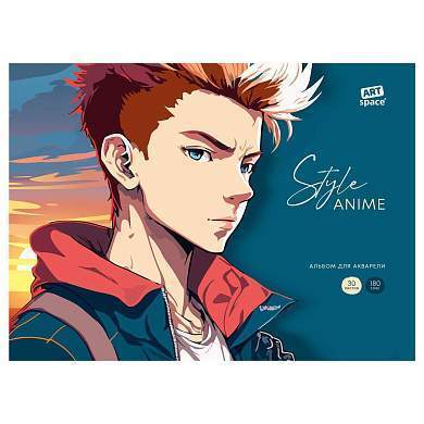 Альбом для акварели, 30л., А4, на склейке ArtSpace "Anime style. Man", 180г/м2 (арт. 357439)