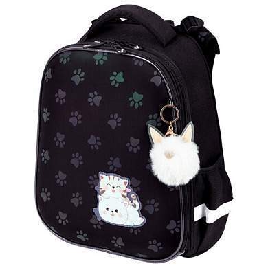 Ранец BRAUBERG LUMINOUS, 2 отделения, с брелоком, "Paws", СВЕТЯЩИЙСЯ РИСУНОК, 38х29х16 см, 271366 (арт. 271366)